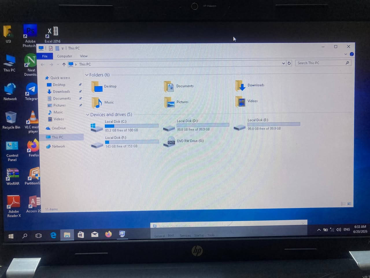 السلام عليكم
للبيع لاب توب hp pavilion g6 series
المعالج : core i5 2450M 
الرام : 4 GB 
كارت الشاشة داخلي : 1GB
الهارد  :HDD 500
الماوس والكيبورد ؛ يعمل 
البطارية : اقل من ساعة 
الشاشة : تعمل 
الواي فاي والبلوتوث :يعمل
الصوت ؛ يعمل 
منفذ العرض : يعمل HDMI - VGA  
الضرر : لايوجد كسر 
النظام التشغيل : ويندوز ١٠ مع البرامج 
التطبيقية والتعاريف 
الشاحنة : تعمل 
 
منافذ  USB : لاتعمل  على الفلاشات او اجهزة 
التخزين الخارجية 

السعر 70 الف 

واتساب 
للتوصل : ***********
