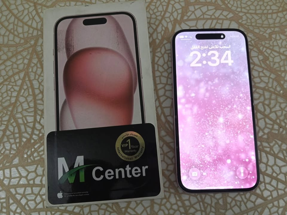 السلام عليكم
ايفون 15 الوردي 

ذاكره 128

بطاريه 🔋88

الجهاز ما مفتوح بلادي وضع الشركه ويا ملحقاته كامله

شاحنه+الكارتون+لاصق شاشه اصلي

العنوان بغداد / الدوره 

السعر 700 الف 

يرهم مراوس حسب القناعه

***********
