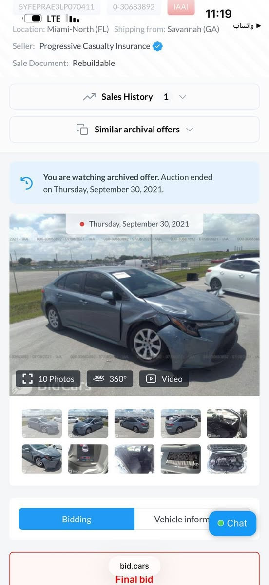 كورلا موديل 2020
مواصفات LE 
محرك 1.8 (المرغوووب)
ممشى 90mi 
الضرر موضح بالصوره 
وبيها بارد بالباب والجاملغ الخلفي فقط بارد نطخت بالباب
سعر145 ورقه وبيها مجال ان شاءالله 

رقم سليمانيه بأسمي تحويل ثاني 

مكاني تكريت

***********
