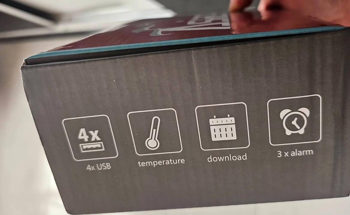 ساعة رقمية من اسياسيل ساعة وتيب لامب ومنافذ للشحن ٤ منبه ومقياس لدرجه الحرارة ومنبه تقويم ومنبه اعياد الميلاد وشاشه للكتابه بقلم فسفوريه تضل بشكل مضوية


**إذا كنت صاحب هذا الإعلان وتريد حذفه لأي سبب، رجاءا أرسل رسالة إلى الدعم الفني**