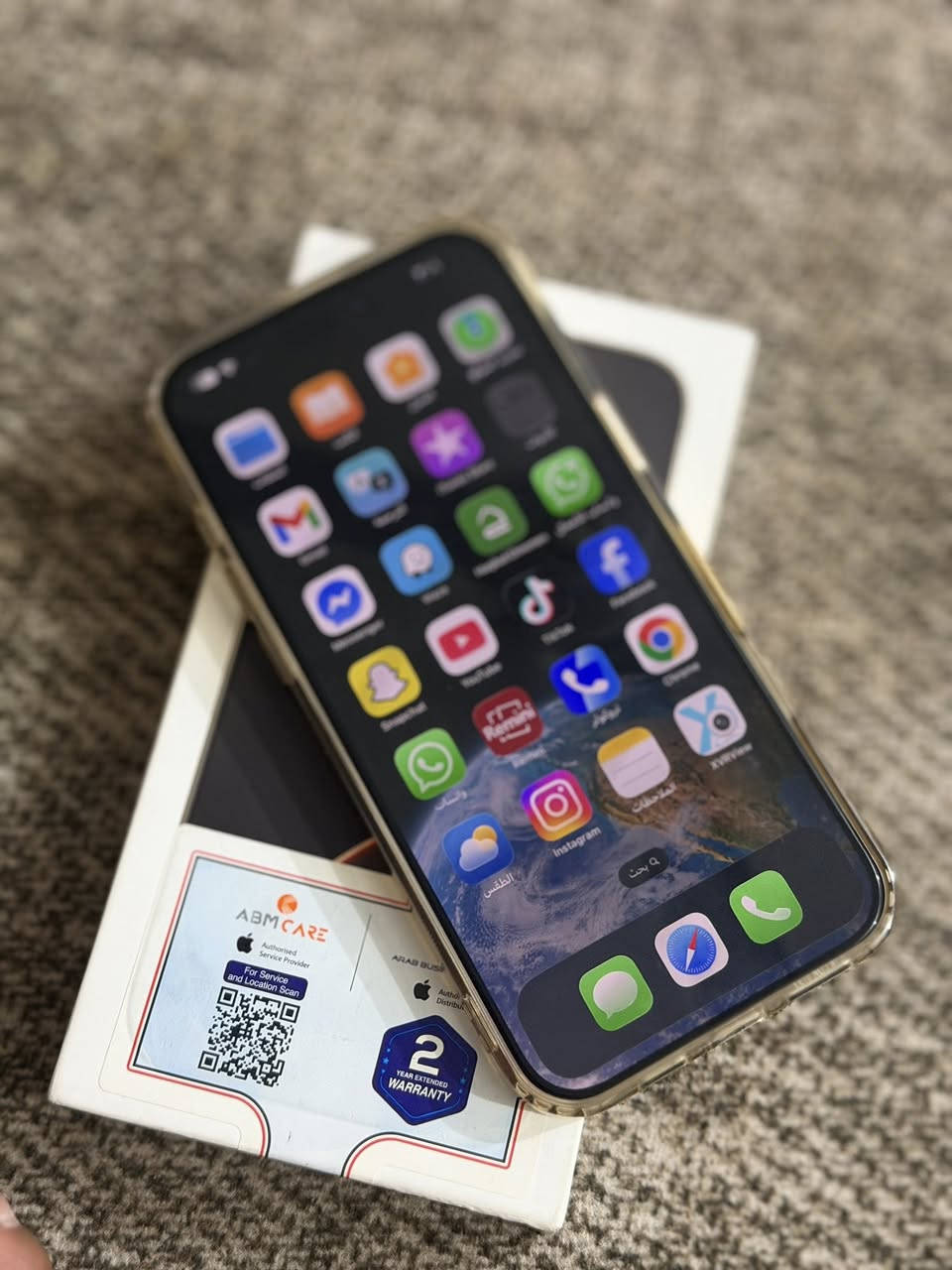 سلام عليكم آيفون للبيع 16بروماكس  ذاكره 256نسخة الشرق الأوسط ampبعده داخل ضمان نموذجmنسخة الأصلية 
مستوى البطاريه 99 نضافه الجهاز 100/100 دورات شحن 144
جهاز لامفتوح ولا مصلح وين ميعجبك تاخذه تفحصه ملحقاته كامله للاستفسار مكان جهاز بغداد دولعي ***********واتساب أو تصال سعر الجهاز مليون 425
