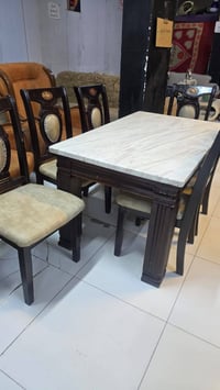 فخامة المرمر والخشب الزان.. طقم ميز طعام ملكي 🍽️✨ السلام عليكم.. لكل م...