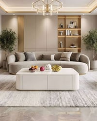 طبلة وسطية • خشب أبيض • أدراج تخزين