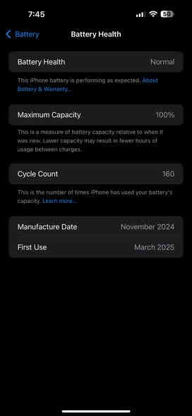 السلام عليكم 
ايفون 16 pro max ماستر 256 ذاكرة

الجهاز نضيف حيل بطارية 100 عدد الشحنات 160 

رايده 1400 الف مكاني بغداد السيدية 

***********
