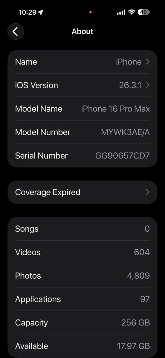 16 برو ماكس تيتانيوم
256 , نظيف استعمال سنة ونصف ( ماستر ) 
"1300 الف " وبي مجال بسيط - الاعلام السيدية
***********
