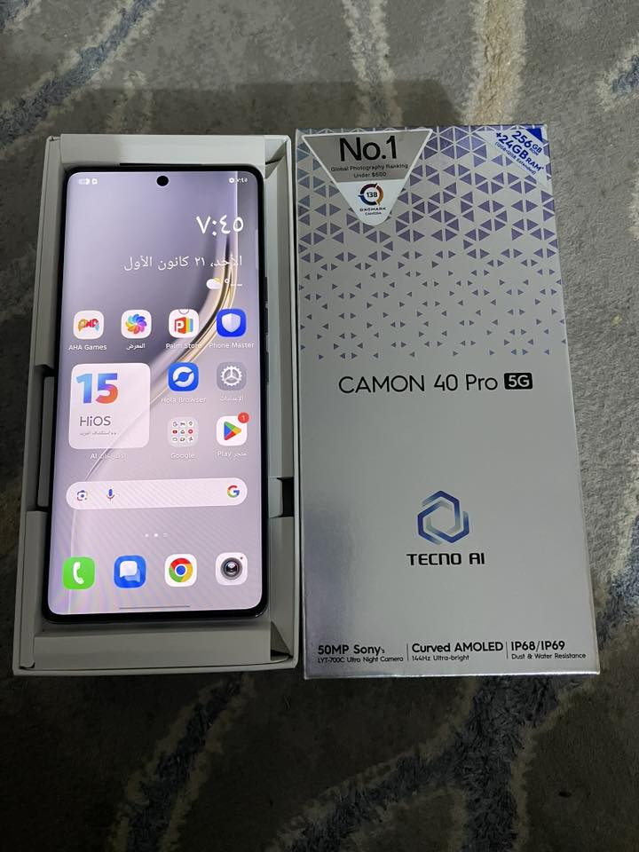 تكنو كامون فايف جي برو رام ٢٤ فقط مفتوح من كارتون ومعرب يعني جديد السعر ٢٨٠ بي مجال حك جيه فقط بيع اتصال ***********
