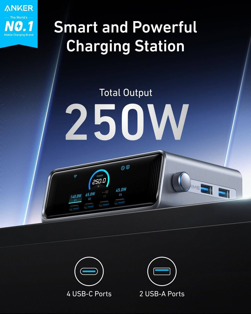Anker Prime Charger (250W, 6 Ports, GaNPrime)
شاحن انكر جديد كبي شركة 
تفاصيل بالصور 
يوجد توصيل لجميع محافظات العراق 
ادخل على الصفحة وشوف باقي الغراض


**إذا كنت صاحب هذا الإعلان وتريد حذفه لأي سبب، رجاءا أرسل رسالة إلى الدعم الفني**