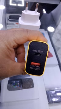 شاحن 120 واط • منفذين تايب سي وUSB • أصلي ضمان