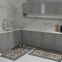 كاونتر MDF • مقاوم للرطوبة • سنك مرمر 1.20م