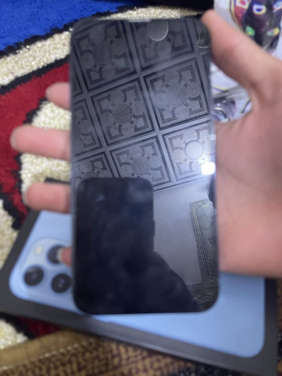 سلام عليكم ايفون ١٣ برو ماكس اشرق اوسط دبل خط اخو جديد سعر 800 وبيه مجال العنوان كربلاء ***********  متواجد وتساب او نتصال
