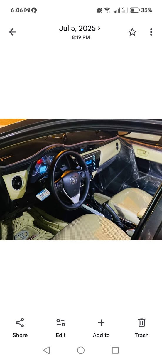 🚗 للبيع: تويوتا كورولا خليجي 2019
الممشى: 155 ألف كم (قابل للزيادة)

مكفولة من الحوادث. 

يوجد كم شخط في الدعامية وكما موضح في الصور. 

السيارة بحالة ممتازة، استخدام شخصي، وصيانتها منتظمة.
محرك، كير، ودواخل ممتازة، ولا تحتاج أي مصروف. 

تم تبديل صدر امامي وخلفي وكالة اصلي. تم تبديل زيت المحرك والفلتر وكالة الاصلي. 

العنوان بغداد الكرخ 

السعر المطلوب:  155  ورقة (قابل للتفاوض بالمعقول بعد المعاينة).
للاستفسار أو المعاينة، يرجى التواصل على ***********
