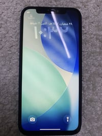 ايفون 12 كامرتين ذاكره 128 دبل سيم بطاريه84 مبدل شاشه وبيها فطر بصمه و...