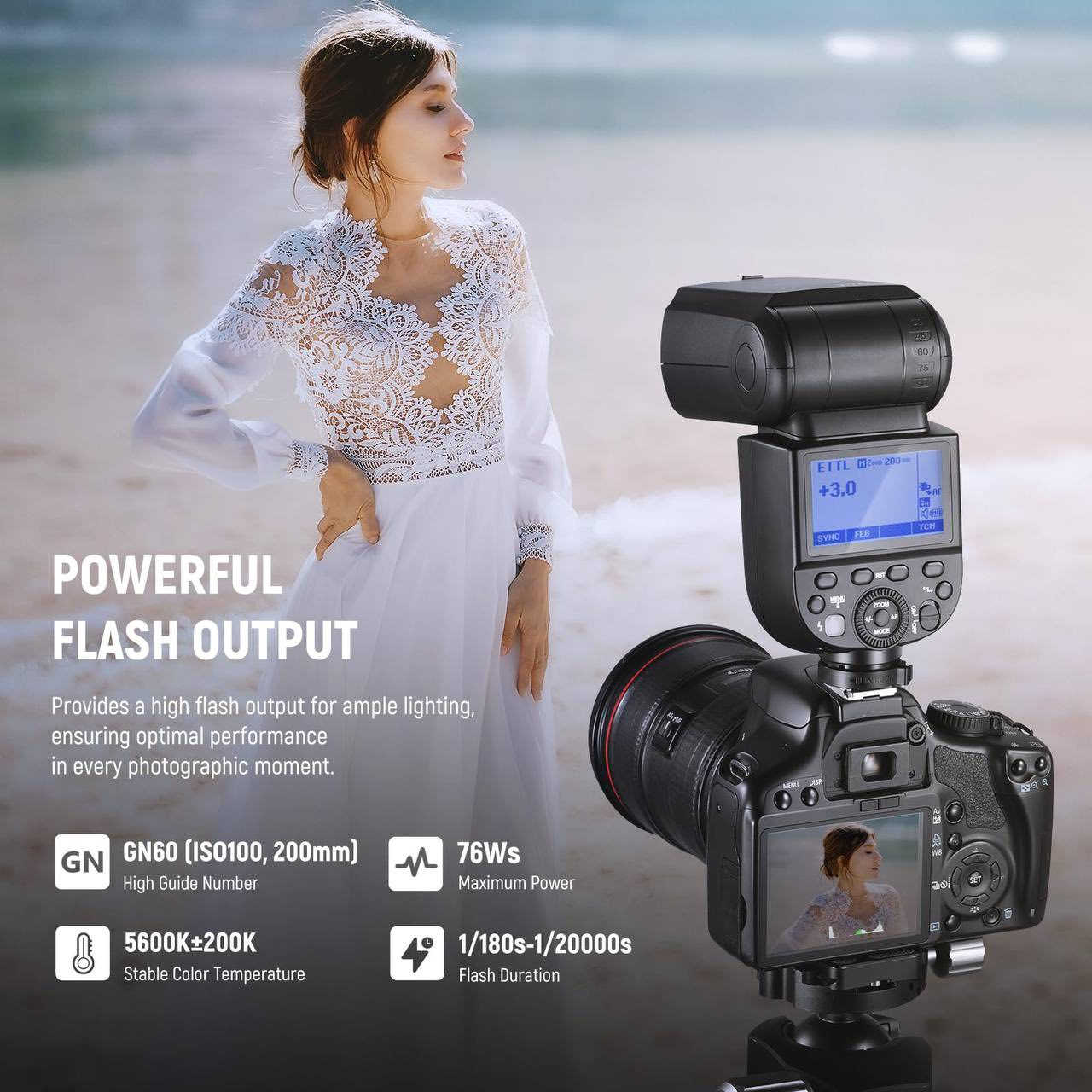 طقم فلاش 
NEEWER Z760-C TTL Speedlite 
فلاش للكاميرا من نيوير 
موديل : Z760-C
فلاش بقوة 76 واط/ثانية 
مع موزع ضوء مغناطيسي، 
محول رأس دائري، 2.4 جيجا هرتز، 
سرعة غالق 1/8000 ثانية، 
مزامنة عالية السرعة
مفتاح تبديل سريع TTL/M
بطارية 2600 مللي أمبير وشاحن

السعر : 170 الف
سعره بالمتاجر : 250 الف


**إذا كنت صاحب هذا الإعلان وتريد حذفه لأي سبب، رجاءا أرسل رسالة إلى الدعم الفني**