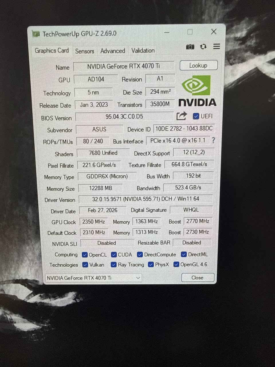السلام عليكم تجميعه العاب 2k باعلى اعدادات مستعمله ونظيفه
المواصفات
 MB: gigabyte b760m ds3h ddr4
Gpu:Asus tuf 4070 ti 12GB 
Cpu: i5-14400F try
Ram: T-force RGB Tuf Alliance 32GB DDR4 3200 (8x4)
Hard:1Tb PNY m.2 Nvme 
Psu: Kratos 750w Bronze +80
Cooler: deepcool Le720 black
Case: mass 04 4fans

كل كراتين القطع موجودة التجميعه للفئة المتوسطه-عليا تلعب اللي يعجبك براحتك دقه وفريمات مغير المعجون للمعالج قبل فترة يعني كامله.
مكاني المنصور 
توصيل موجود لكن افضل تجي تشوف وتفحص براحتك لحد متقتنع
رقم تلفوني: ***********
سعرهة مليونين
