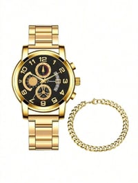 ساعة رجالي • ماركة SHEIN • بوكس مع سوار