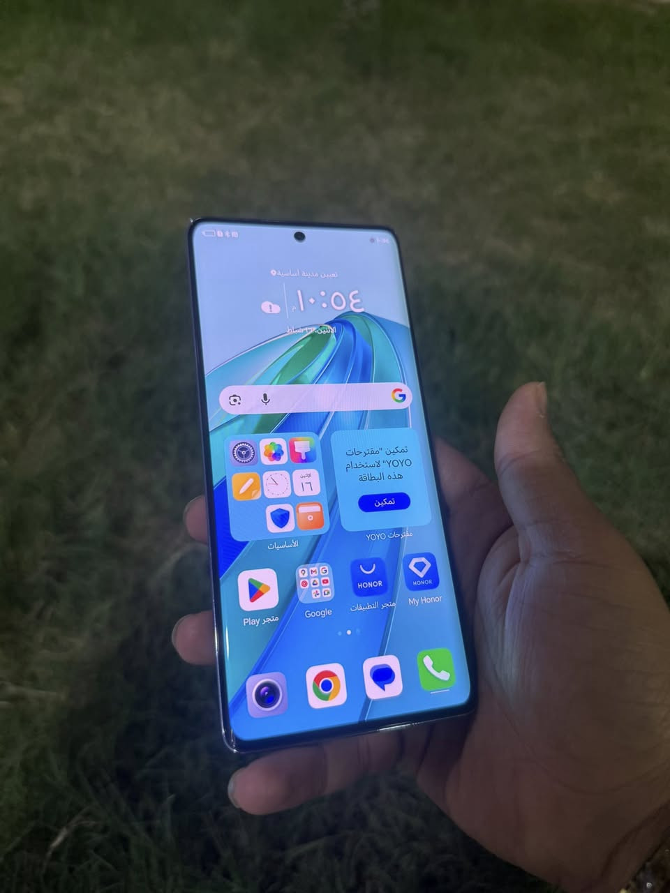 هونر X9a 5G
ذاكرة 256 عشوائي 8 بصمة وجه وبصمه اصبع جهاز كلش نضيف 
السعر : 225 بي مجال قليل 
العنوان : مصفى الدورة 
للاستفسار : ***********
