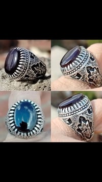 عقيق أسود أفريقي • خاتم فضة ٩٥٠ • تصميم ايراني