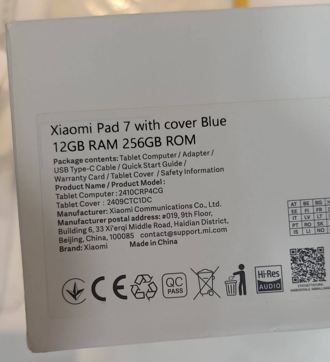 جهاز   Xiaomi Pad 7  
نسخة 256 كيكا تخزين
و رام 12 كيكا و يمكن التحكم بها 
المعالج :
 Snapdragon 7+ Gen 3
 الشاشة: بحجم 11.2 
و بسرعة 144 هرتز
و تعمل على  120 FPS
البطارية: 8850 مللي أمبير مع شحن سريع بقدرة 45 واطا
السعر 450

للتواصل /  ***********
