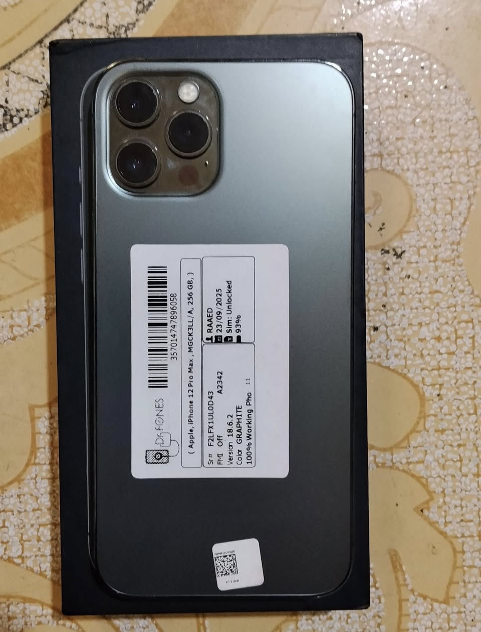 السلام عليكم ايفون 12 برو ماكس للبيع تلفون نظيف 100/100 ما داخل تصليح ابد وكلشي ما مبدل بي اخو الجديد بطاريته 87 ذاكرته 256 مع كارتونه السعر 480


**إذا كنت صاحب هذا الإعلان وتريد حذفه لأي سبب، رجاءا أرسل رسالة إلى الدعم الفني**