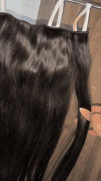 اكستنشن شعر طبيعي ١٠٠ ٪ قطعة كاملة طول ٩٠ لون بني اكستنشن قطعة مقسمة ط...