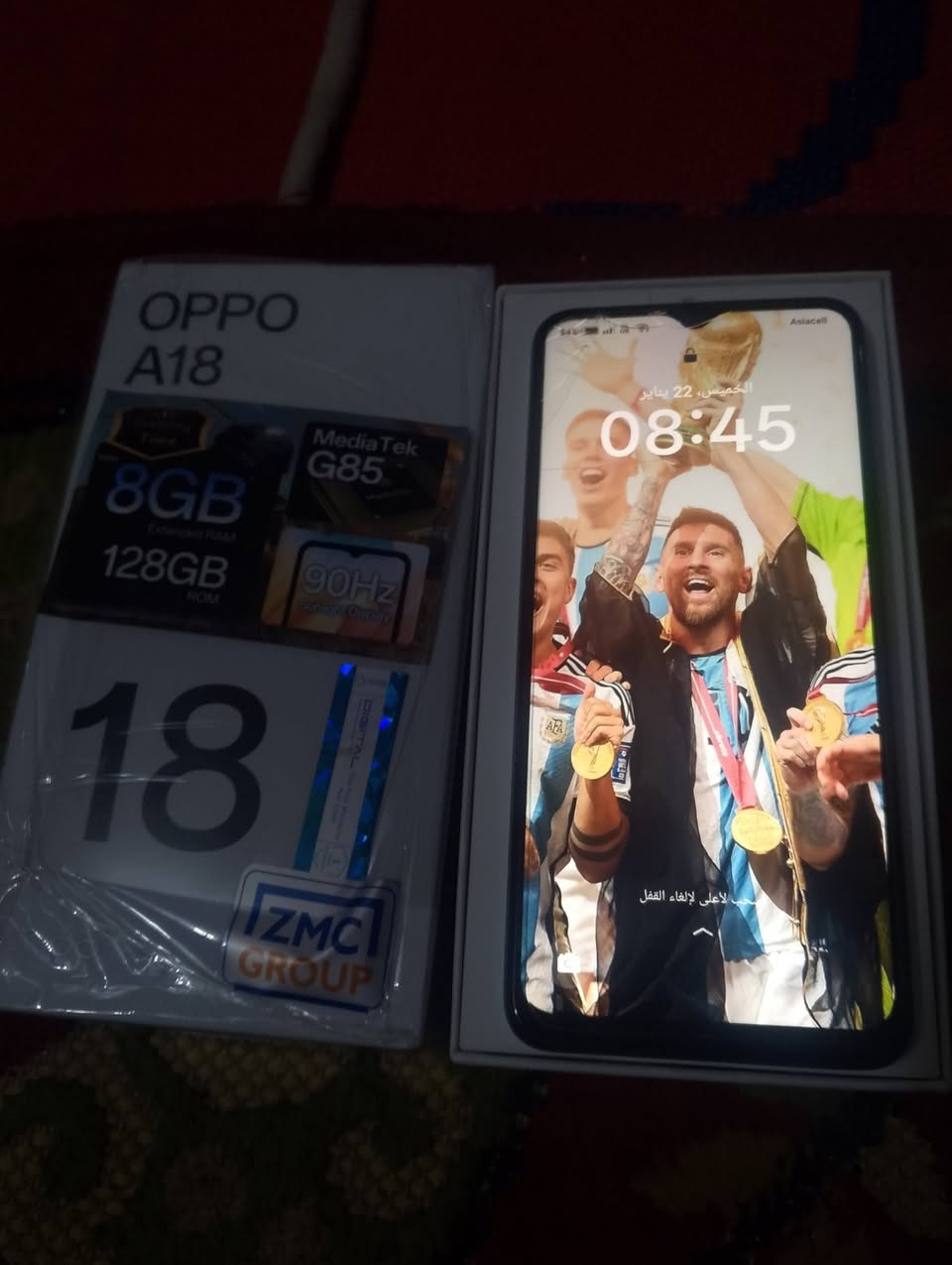جهاز  OPPO,A18 ذاكرة 128داخلية8 بطارية 5000 مسخدم قليل سعر 110 متواجد واتساب‏‪***********‬‏
