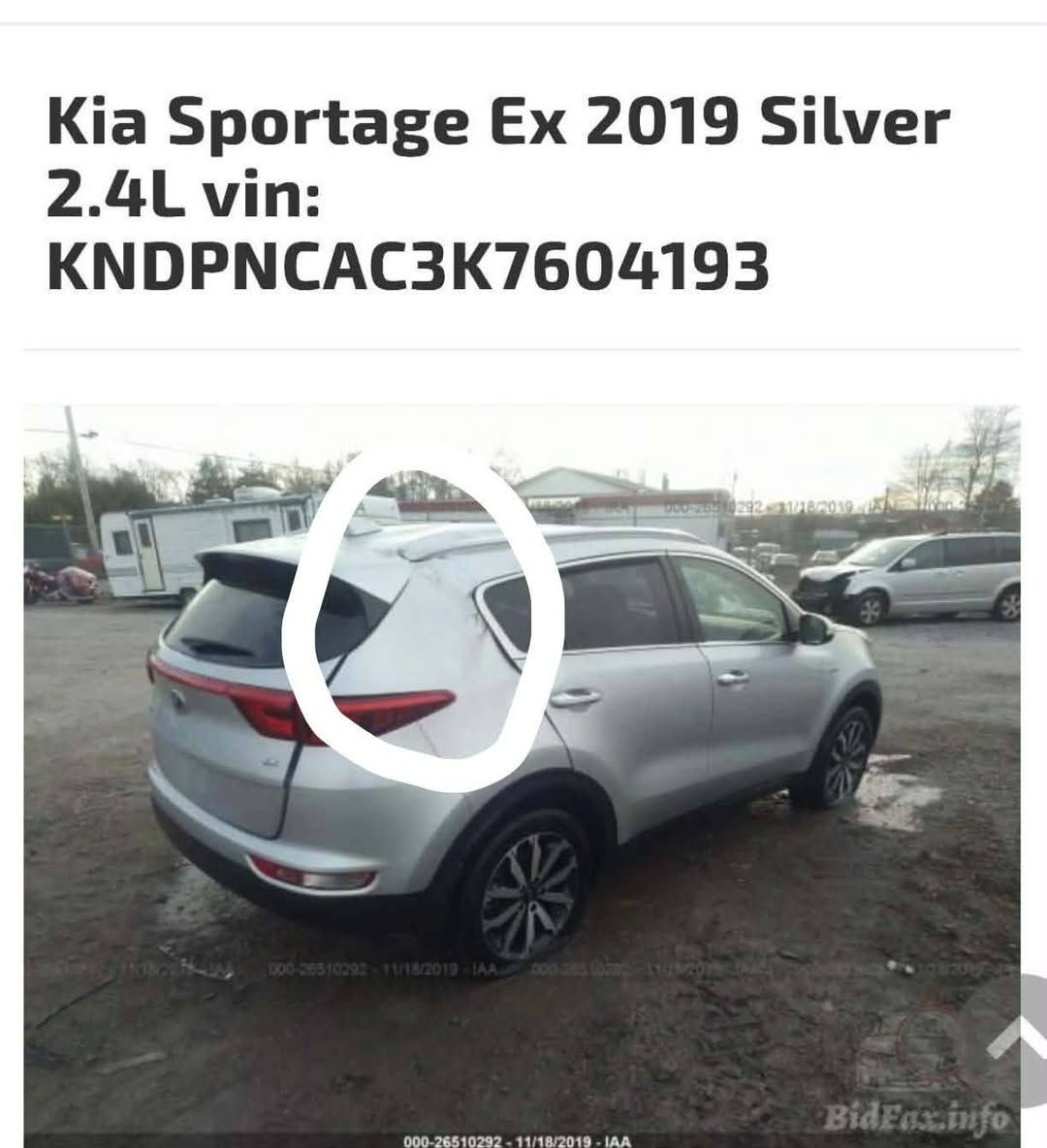 السلام عليكم
سبورتج ٢٠١٩ امريكي
رقم بغداد 
حادثها  قماره
جاملغ وبنيد
بدون دواخل
فول عده الفتحه
سنويه لل٢٠٣١
ماشيه ٧٤ الف ميل
السعر ١٣٥ بيها مجال
بغداد القاهره
***********
