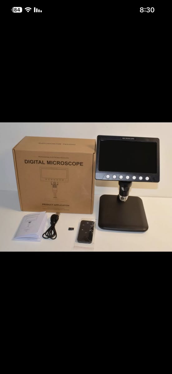 � جهاز مايكروسكوب رقمي بشاشة LCD – جديد
الشاشة: شاشة LCD كبيرة بحجم 7 بوصات توفر رؤية واضحة للتفاصيل الدقيقة. 

التكبير: إمكانيات تكبير عالية تتراوح من 50 مرة وتصل إلى 1200 مرة. 

الإضاءة: يحتوي على 8 أضواء LED مدمجة لتوفير إضاءة كافية للعينة. 

دعم لتسجيل الفيديو والتقاط الصور، مع وجود جهاز تحكم عن بعد وفتحة لبطاقة الذاكرة (RAM) لحفظ البيانات

استخداماتة

صيانة الموبايلات

البوردات والالكترونيات

 المجوهرات والعملات

أعمال دقيقة

 جديد بعده على لاصق الشاشة

إضاءة LED قوية

 حامل ثابت وتحكم سهل

 السعر 65 واصل


**إذا كنت صاحب هذا الإعلان وتريد حذفه لأي سبب، رجاءا أرسل رسالة إلى الدعم الفني**