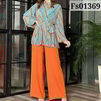 طقم بليسيه • بنطلون واسع • قماش بارد