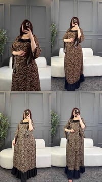 فستان كلوشة • خامة كريشة • فري سايز ٨٥ كيلو