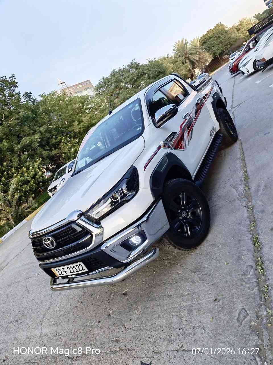 للبيع تويوتا هايلوكس 4x4
موديل 2023 ساز
مكينه 2700 vvt-i
كفاله عامه 
 كير اوتو 
ماشيه 49
 بصمه
تبريد بيانو 
تبريد كشن
حساس خلفي وكامره خلفيه
مري شفط

اضافات السياره 
سبنسرات وياله 
دفندرات
درع امامي خلفي
داش كام براد
ارضيات حوضيه
بلوجكتر زنون اصلي 
رقم مميز 
موقع السياره بغداد العامريه
***********
