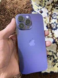 14 برو ماكس دبل خط  بنفسجي ذاكرة 256 بطارية 95 جهاز نضيف ومكفول من الف...