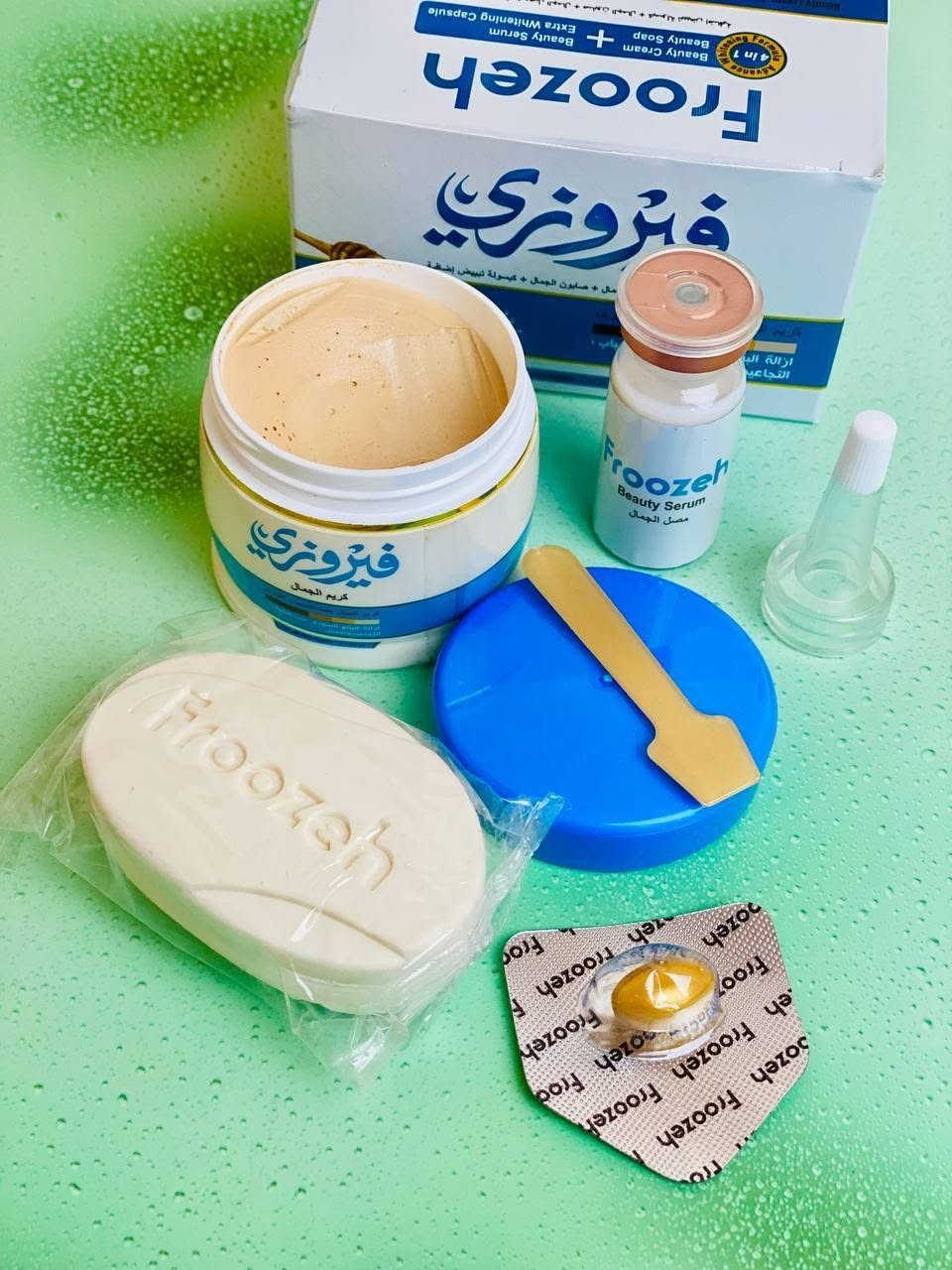 خلطة فيروزي الأصلية 💯✅
✨ أكثر إشراقة… أكثر نعومة… وأكثر ثقة ✨

تتكون من:
🧼 صابون التجميل
💊 كبسولة التبييض الإضافية
🤍 كريم فيروزي الجمال

تركيبة متطورة للتبييض والعناية بالبشرة تساعد على:
✅ تفتيح المظهر الداكن وتوحيد اللون
✅ تقليل التصبغات والبقع
✅ ترطيب عميق بدون ملمس دهني
✅ تعزيز النضارة والإشراقة الطبيعية
✅ بشرة أنعم وأصفى خلال أيام
كريم فيروزي محلول منعش وخفيف على البشرة، يحارب آثار التعب ويعزز الإشراق حتى تحصلي على إطلالة شابة ومتألقة 🥰✨

السعر ١٢ الاف


**إذا كنت صاحب هذا الإعلان وتريد حذفه لأي سبب، رجاءا أرسل رسالة إلى الدعم الفني**