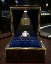 خاتم نحاس • حجر الدر النجفي • مقاس ٢٤