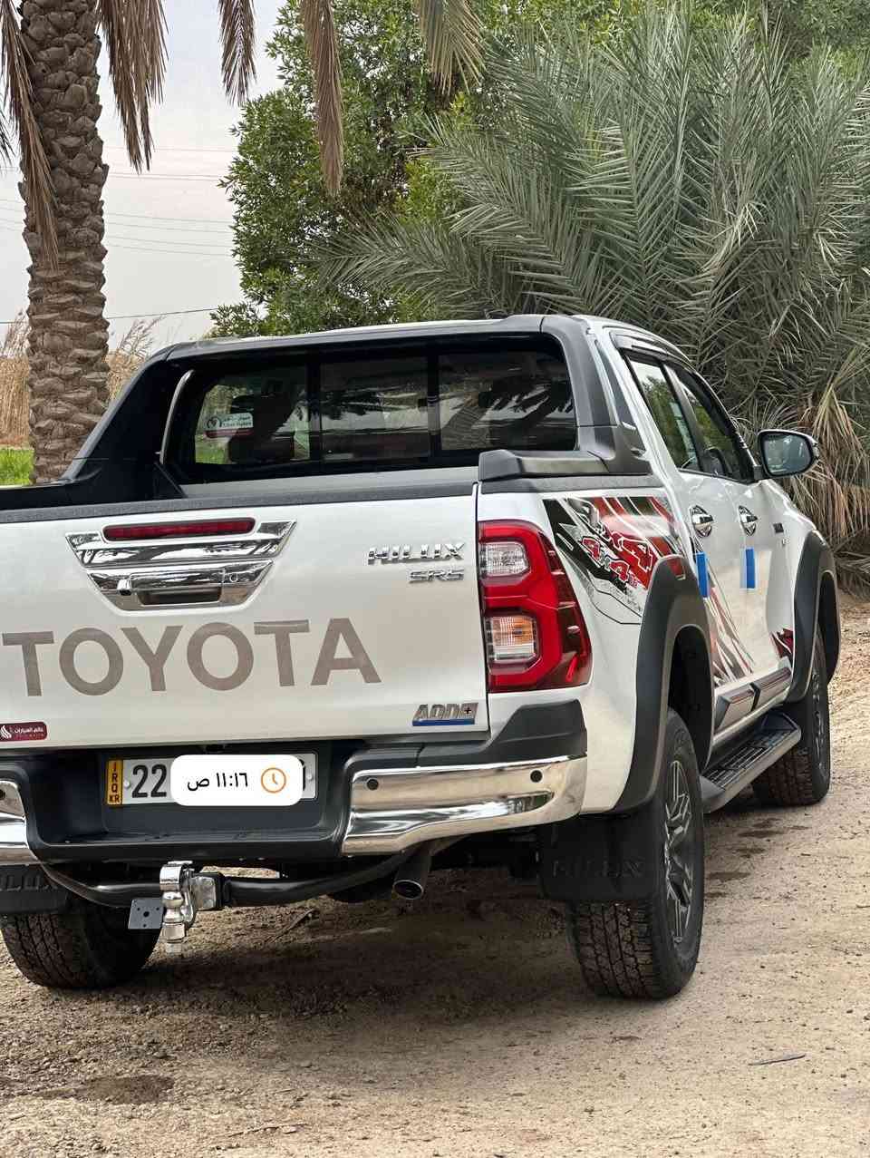 تويوتا هايلوكس موديل 2025ساز
سته سلندر V6 1/1
رقم أربيل
مكفوله كفاله عامه فول مواصفات 
ماشية 50Km 

مواصفات السيارة 
تبريد تدفئه كشنات 
حساس امامي خلفي 
مري شفط 
گلوب بنيد 
شاحن وايرلس
مثبت سرعه
جگات بنيد
كروز سرعه 
مانع انزلاق 
كأمره خلفيه 
شاشه كبيره
كير اوتماتيك 
ومعروفه مواصفات ساز تجي فول 
هوك امامي وخلفي ثقيل 

العنوان بغداد ناحية الرشيد 
***********
