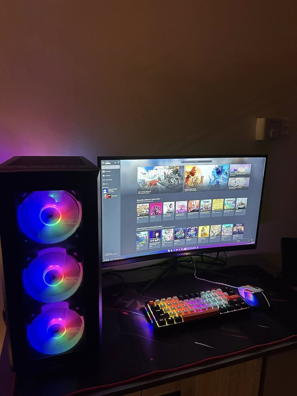 للبيع كاملة ب مليون و 200 الف
i5 12400f
 ram 16 3200 lexar 
m.2 512 lexar asus h610m k kd4 rtx 306012 asus Ps 650w azza

شاشة جديدة نوع GAMEON حجم 27 180hz
ميز جديد + كرسي + يو بي اس 

وياها حساب ستيم بيه لعبة بلاك اوبس 7 
وحساب game bass بريموم مفعل شهر

العنوان بغداد 

*********** واتساب
