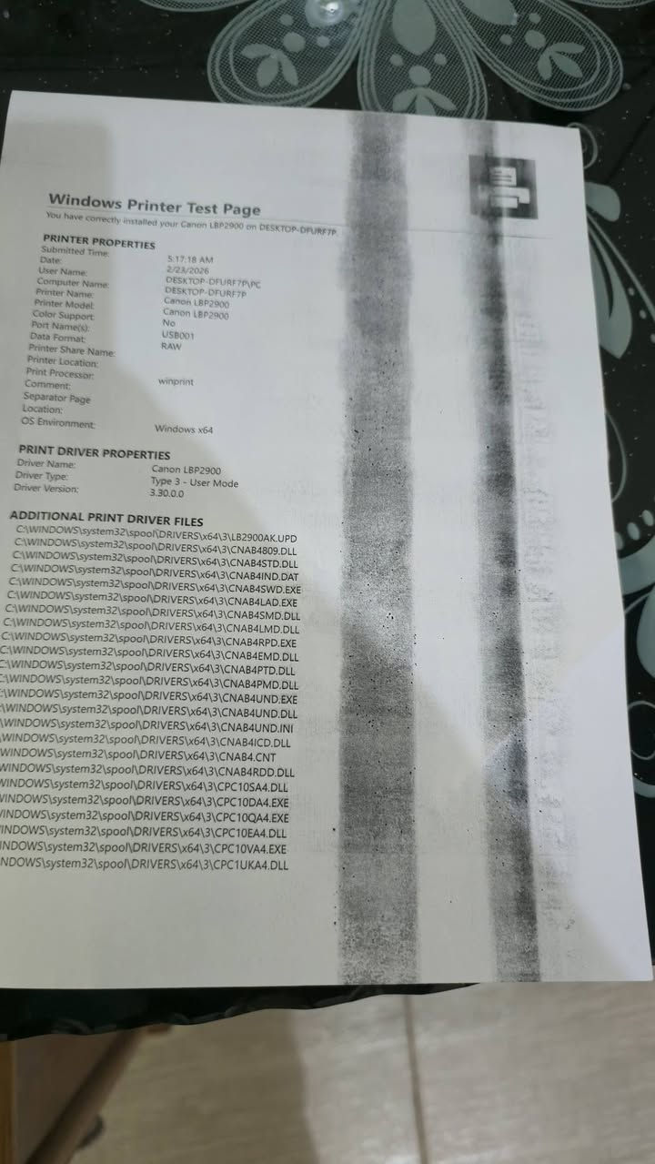 السلام عليكم/السعر 85 وبيه مجال
Canon i-SENSYS LBP2900
12 ورقة / دقيقة.
ليزر أسود (High Quality).
9 ثوانٍ لأول ورقة.
حبر 703 / 12A 
2000 ورقة لكل تعبئة حبر.
150 ورقة سعة الدرج.
توصيل USB مباشر.
مع كيبل USB 10 متر وكيبل تشغيل....اخوان الطابعة بيها نقص كاترج والورقة تطلع بهذا الشكل مكاني النجف الاشرف/لا يتوفر توصيل


**إذا كنت صاحب هذا الإعلان وتريد حذفه لأي سبب، رجاءا أرسل رسالة إلى الدعم الفني**