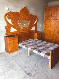 غرفه نوم ست أبواب ملحق خشب صاج السعر 650 وبيها مجال 07716658098 للاستف...