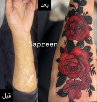 وشم إخفاء حرق • تغطية كامل الايد • دزاين قوي