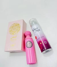 باكج الأنوثة الوردي • عطر قصص Blush • سبراي وايت سبا