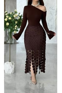 فستان بني • مقاس M • تسليم فوري