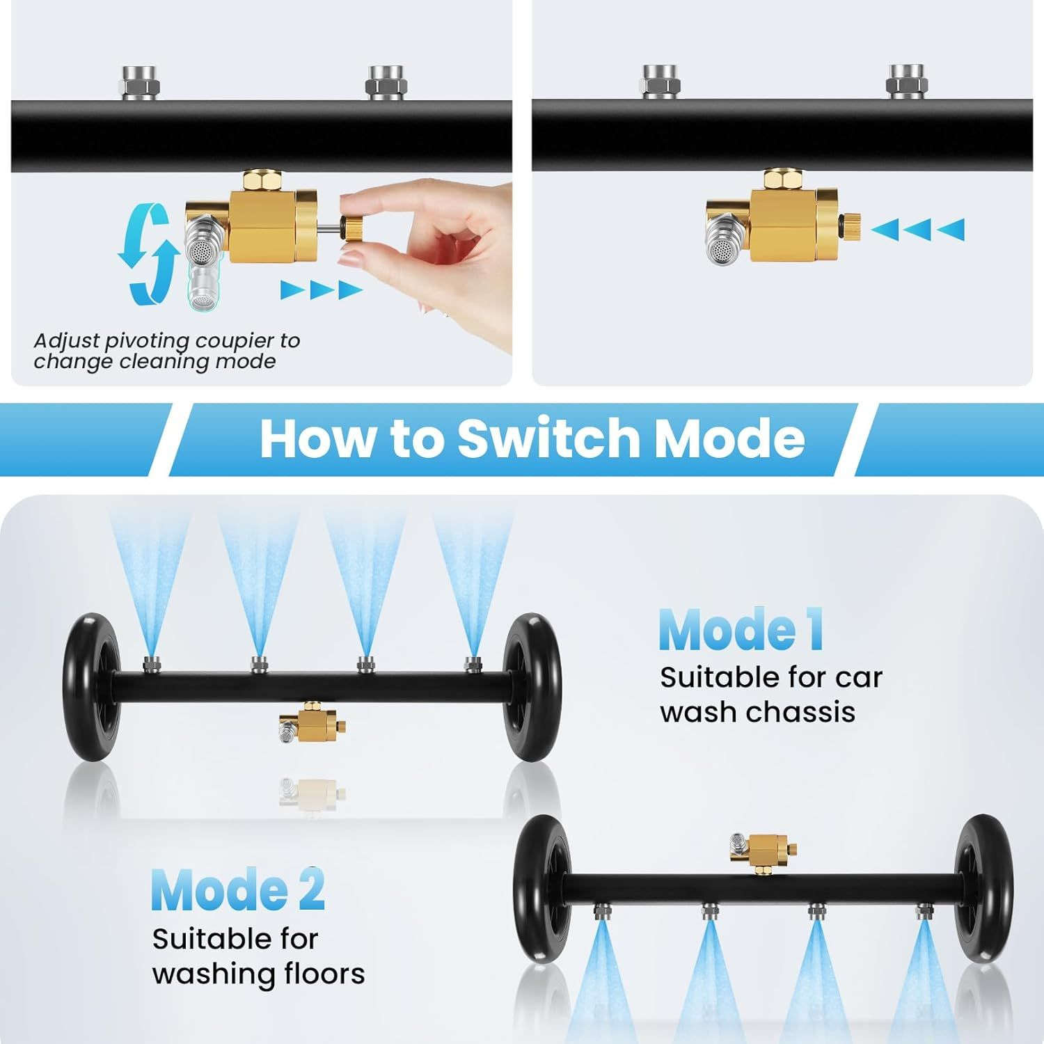 أداة الغسل الاحترافية اللي تجمع بين القوة، السرعة، والدقة بفضل تصميمها الذكي بعجلات قوية ورشاشات متعددة الاتجاهات، حتى تقدر توصل لأصعب الأماكن بسهولة.
أداة مصممة لتوصيلها بغسالة ضغط عالية لتنظيف الأجزاء السفلية من المركبات أو الأسطح المسطحة مثل الممرات والأرصفة والسجاد ورش الحدائق.

- طقم منظف سفلي للسيارة بضغط عالٍ مزدوج الوظيفة. 

- مصمم لتنظيف الأوساخ المتراكمة تحت المركبات والأتربة والزيوت. 

- منظف هيكل سفلي مزدوج الوظائف لغسالات الضغط العالي.

- يتيح عملية تنظيف الجزء السفلي من السيارة بسهولة وفعالية، بالإضافة إلى استخدامه كمكنسة مياه لتنظيف الأسطح مثل الممرات والباحات. 

- يتميز بفلتر مياه داخلي لمنع انسداد الفوهة. 

- تصميم عملي يسهل الاستخدام دون الحاجة للانحناء. 

- يحتوي على فوهات قابلة للإزالة والتنظيف بسهولة.

- يحتوي على وظيفتين في جهاز واحد: منظف سفلي للمركبات ومكنسة مائية للأسطح.  

- يتضمن عصا تمديد مستقيمة وعصا بزاوية 90 درجة لتسهيل الوصول إلى أسفل السيارة.  

- نطاق الضغط الموصى به هو 2500 PSI أو أعلى للحصول على أفضل النتائج.  

- مصمم لتنظيف الأوساخ والحطام والملوثات النفطية بسرعة وسهولة من أسفل السيارات والشاحنات والممرات.  

الميزات والفوائد
. وظيفة مزدوجة: يمكن التبديل بين وضع منظف الهيكل السفلي ووضع مكنسة المياه ببساطة عن طريق سحب صامولة القارن المحوري.

. تنظيف فعال: مزود بـ 4 فوهات مروحة بدرجة 25 أو 65 درجة (حسب الطراز) لتغطية منطقة واسعة وضغط يصل إلى 4000 رطل لكل بوصة مربعة لإزالة الأوساخ والملح والزيوت والحطام بشكل فعال.

. سهولة الاستخدام: يتضمن عجلات متينة ومرنة لسهولة المناورة تحت المركبات، وعصي تمديد (مستقيمة ومنحنية بزاوية) للوصول إلى المناطق التي يصعب الوصول إليها دون الحاجة للزحف تحت السيارة.

. توافق واسع: يستخدم موصلات سريعة 1/4 بوصة قياسية، مما يجعله متوافقًا مع معظم غسالات الضغط التي تعمل بالغاز والكهرباء (يوصى بضغط عمل لا يقل عن 1500 PSI).

. جودة المواد: مصنوع من مواد متينة مثل الستانلس ستيل والنحاس لضمان مقاومة الصدأ والتآكل.

- هذا الملحق مثالي لأصحاب السيارات والشاحنات وسيارات الدفع الرباعي والقوارب الذين يرغبون في الحفاظ على نظافة وحماية الجزء السفلي من مركباتهم من التآكل الناتج عن الأوساخ والملح. 

الابعاد : الطول 39cm ‘ العرض 12cm
السعر 38توصيل مجاني 
الرقم***********
