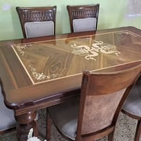 ميز طعام • ٦ كراسي • خشب زان