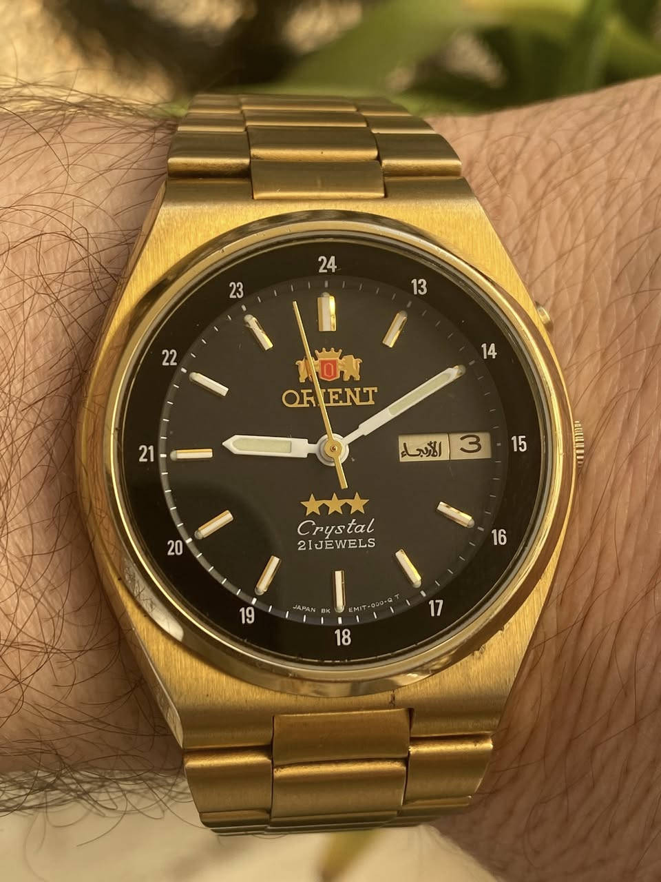 السلام عليكم
نوادر القطع اليابانية

اورينت نقيب

اتوماتيك

مخزنة بالستيكر

طلاء ذهب ثابت

زجاج مقاوم للخدوش

ارقام وعقارب لامينوس مضيئة

تاريخ عربي وانكليزي 

مقاومة للماء 

القطر ٣٧

السعر ١٥٠ 

يوجد توصيل لجميع المحافظات 

***********
