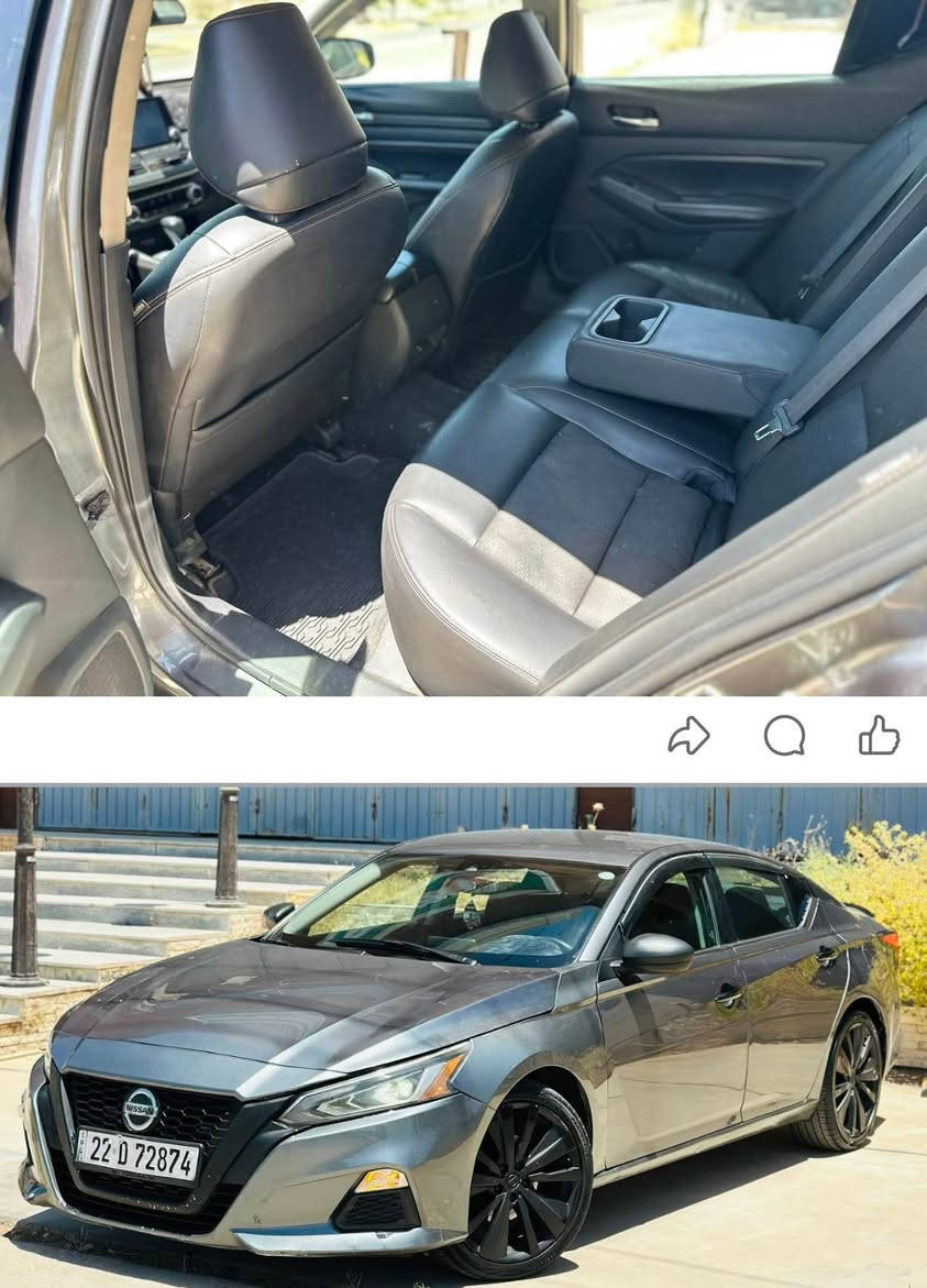 Altima _SR 
مودیلی 2021
سعری 122 گڵا 
رەنکی نەوتیە 
60 مایل روشتوە 
٤ بارچەی هەیە بی شورێ 
کیرو مەکینە بەشەرتی فەحس 
هیج عەیبو عاری نیە 
روبەرو جوانترە 
شوێن سلیمانی 
[***********] السليمانية, العراق
