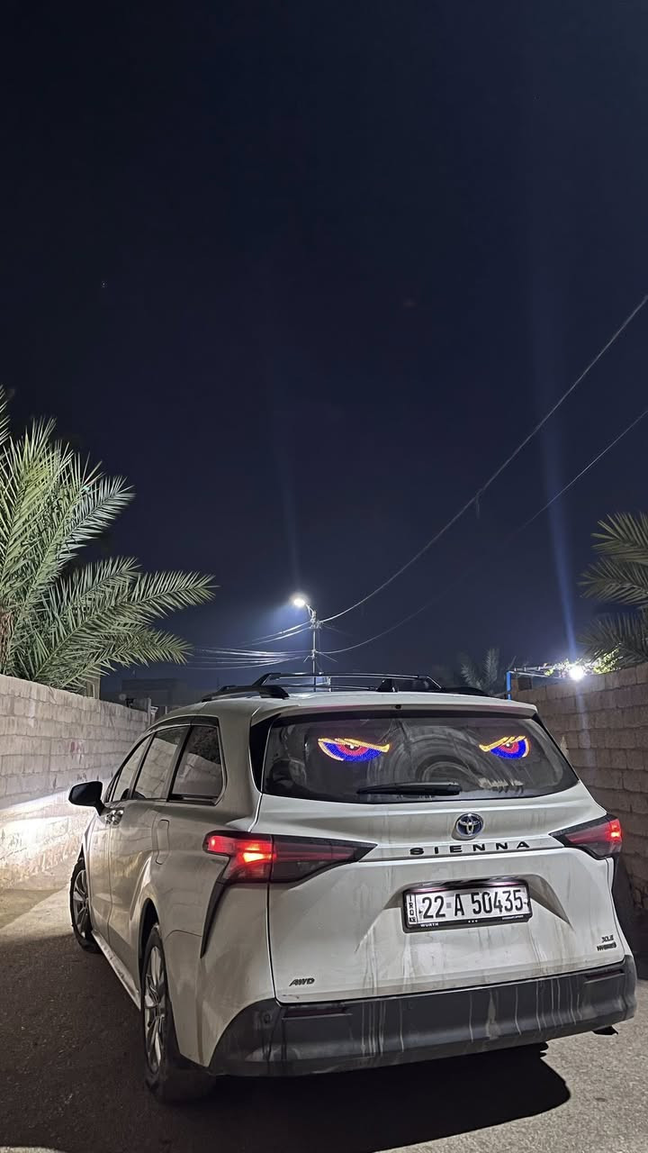 للبيع سينا موديل ٢٢ رقم اربيل   XLE لون ابيض صدفي ماشية ١٦٠ الف ميل بيهة ٤قطع وتعديل بسيط براس الشاصي  السيارة جاهزة مابيهة اي نقص السعر ٢٥٠ وبيه مجال بسيط *********** أبوخطاب
