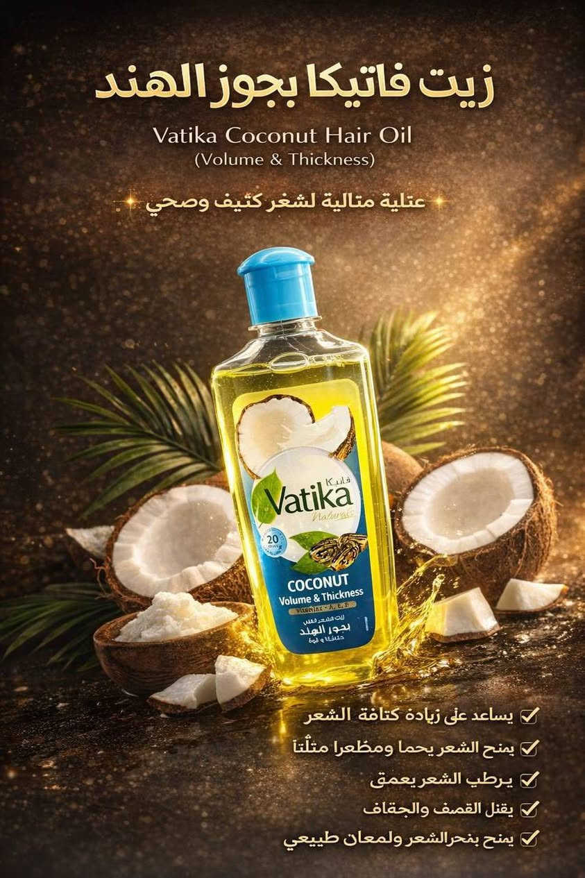 زيت شعر فاتيكا 200 مل
زيت شعر فاتيكا بجوز الهند 
زيت شعر فاتيكا باللوز 
زيت شعر فاتيكا بالصبار 
زيت شعر فاتيكا بالحبه السوده 
زيت شعر فاتيكا بالارغان 

زيت فاتيكا (دابر فاتيكا) هو مجموعة زيوت طبيعية مشهورة للعناية بالشعر، تعتمد على مزيج من المكونات العشبية مثل الصبار، الثوم، جوز الهند، والجرجير. صُممت هذه الزيوت لتغذية فروة الرأس، تقوية الجذور، مكافحة تساقط الشعر، وإضافة اللمعان والنعومة. تتوفر بأنواع تناسب مختلف مشاكل الشعر، وتُستخدم بشكل رئيسي كحمام زيت قبل الغسيل، ويتميز معظمها بتركيبة لا تترك أثراً دهنياً ثقيلاً 🔥✅
 

يوجد  توصيل لجميع المحافظات 💗


**إذا كنت صاحب هذا الإعلان وتريد حذفه لأي سبب، رجاءا أرسل رسالة إلى الدعم الفني**