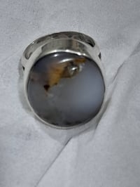 عقيق يماني مشجر • فضة • قياس ١٩ ونص