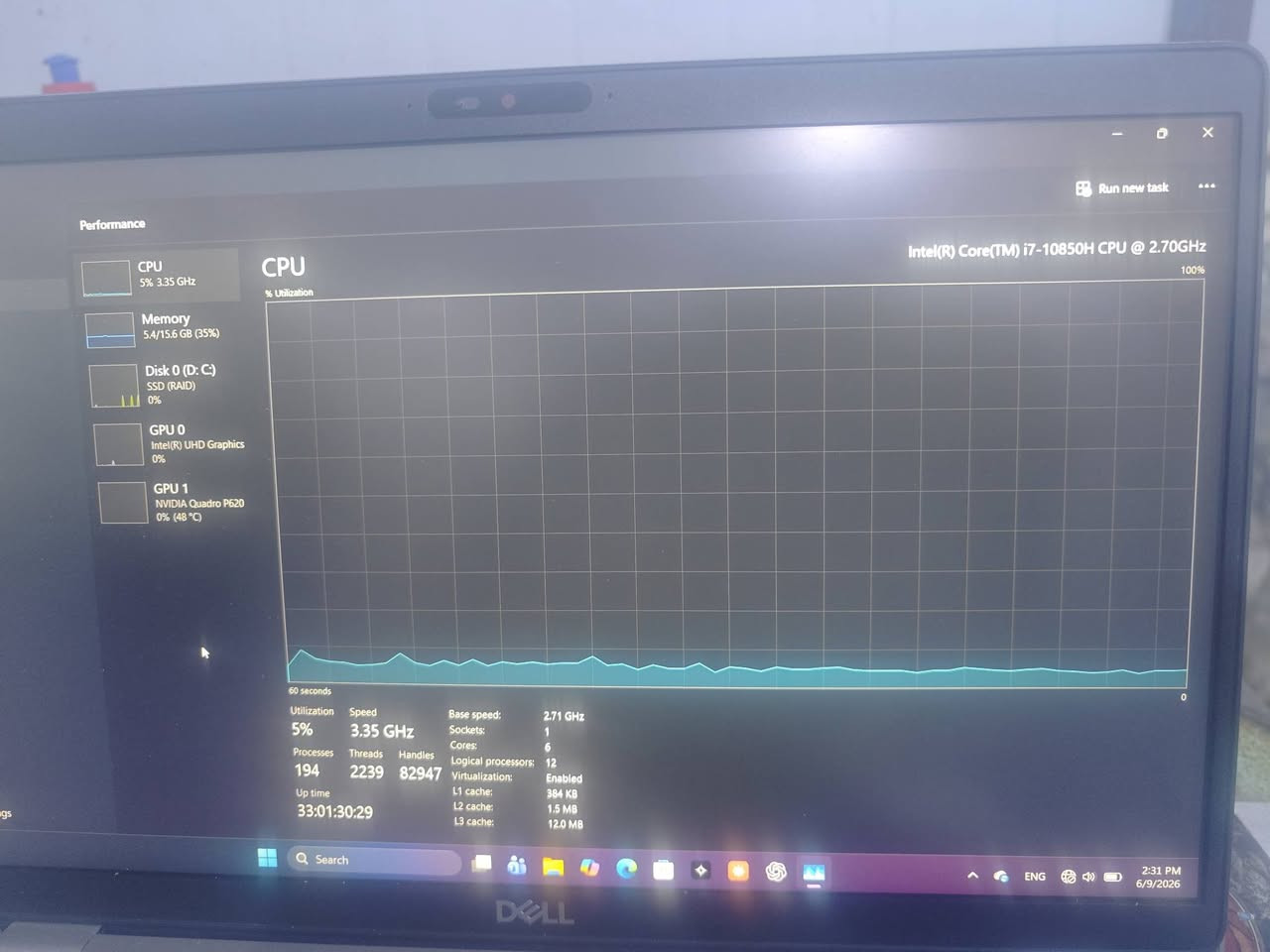للبيع Dell Precision 3551 – 🔥
إذا تريد لابتوب يتحمل الشغل الثقيل ويخدمك لسنين، فهذا اختيار ممتاز.
✅ المعالج: Intel Core i7-10850H الجيل العاشر
 ✅ الرام: 16GB DDR4
 ✅ الهارد: SSD 500GB 
✅ كرت شاشة منفصل NVIDIA Quadro P620 4GB 
✅ كرت شاشة مدمج Intel UHD Graphics 
✅ نظام Windows 11 
✅ الجهاز نظيف وحالته ممتازة وجاهز للاستخدام مباشرة.
✅ يعمل بنظام اللمس 
مناسب جداً للمهندسين، المصممين، المبرمجين، المونتاج، الأوفيس، والدراسة، ويشغل أغلب البرامج الثقيلة بكفاءة عالية.
💻 أداء سريع جداً بفضل معالج i7 والـ SSD، مع إمكانية تطوير الرام أو الهارد مستقبلاً.
السعر 750 الف وبي مجال قليل 
المكان بغداد حي العامل 
للتواصل خاص او الاتصال على الرقم ***********
