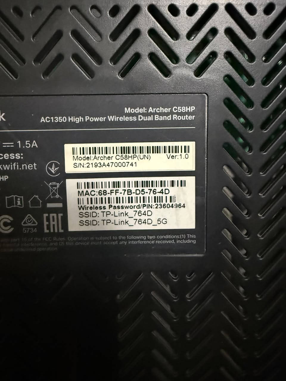 :
للبيع: راوتر TP-Link Archer C58HP (High Power) بحالة ممتازة

المواصفات والمميزات:

 تغطية قوية جداً (High Power):مخصص للمساحات الواسعة واختراق الجدران لضمان وصول الإشارة لكل الغرف.

 ثنائي النطاق (Dual Band):يبث بترددين (2.4GHz و 5GHz) لتوفير إنترنت سريع ومستقر بدون تقطيع.

 السرعة: يدعم سرعات لاسلكية تصل إلى AC1350.

 الحالة:نظيف جداً وشغال وبكامل كفاءته.

 السعر[30000]

 المكان: [السيدية]

للتواصل والاستفسار، يرجى المراسلة على الخاص.


**إذا كنت صاحب هذا الإعلان وتريد حذفه لأي سبب، رجاءا أرسل رسالة إلى الدعم الفني**