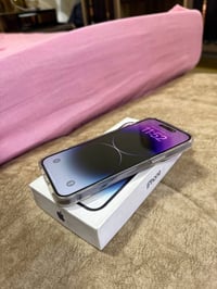 آيفون 14برو ماكس ذاكره256  لون بنفسجي 💜  بطارية80‎%‎  شرق اوسط M/AA/A ...